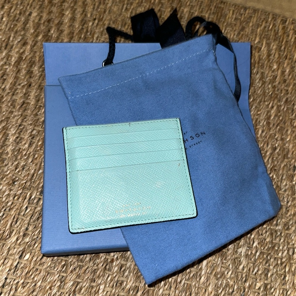 Tiffany blue leather Smythson wallet